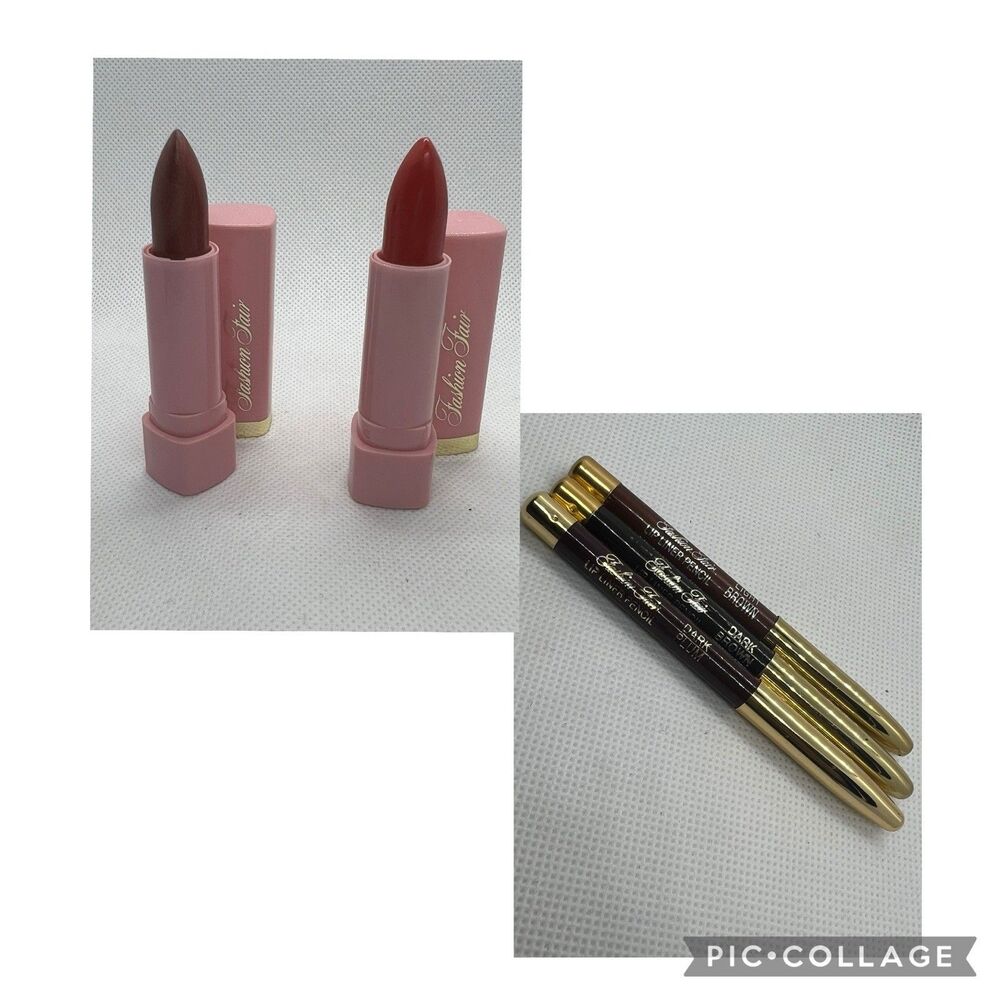 VTG Lot of 5 Fashion 2-Fair Lipsticks and 3-Lip Liners .12 oz-Various Colors-NOS